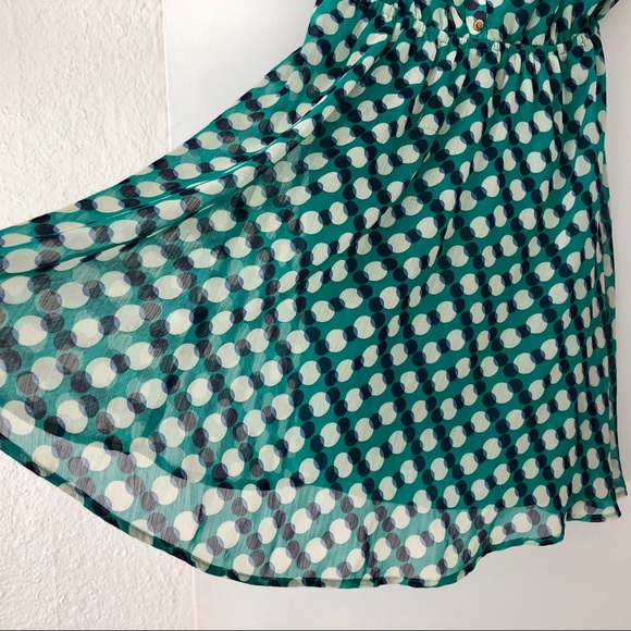 👗 Teal Polk Dot Dress - Picture 3 of 6